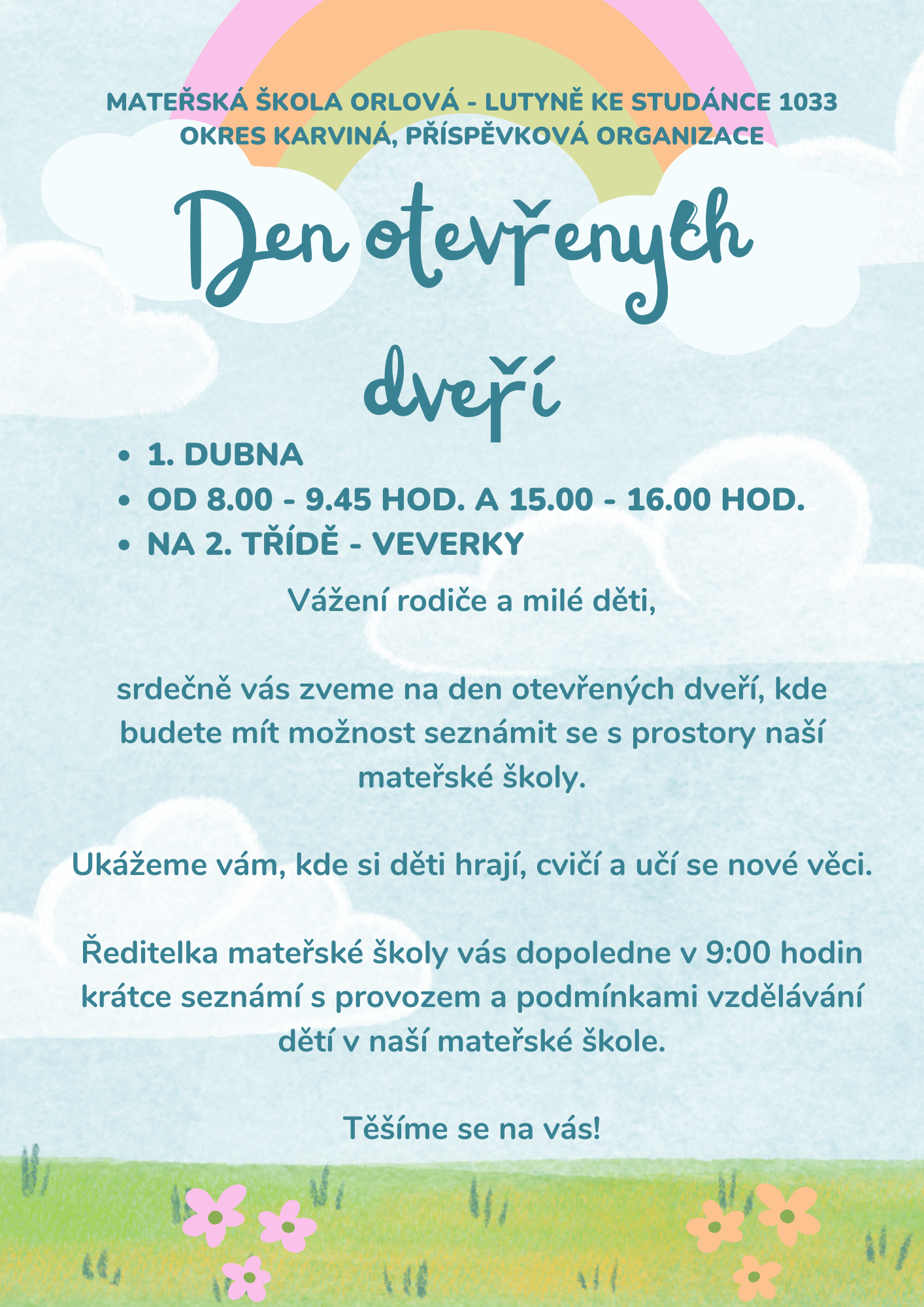 Blue Green Pink Orange Colorful Cute Pastel Daycare Flyer 4 1